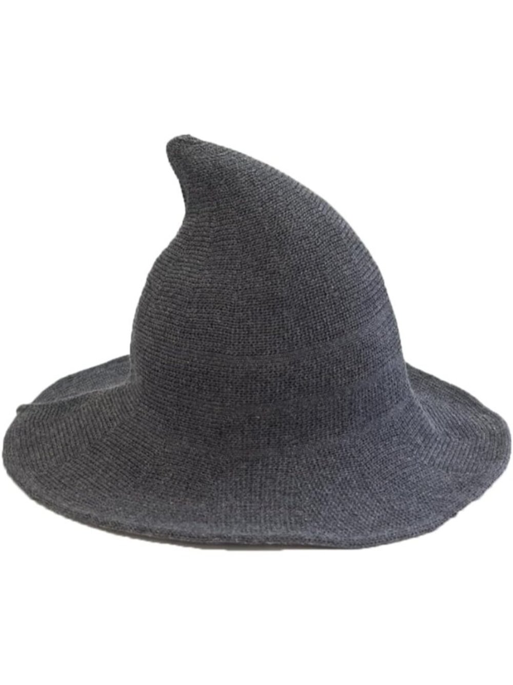 Unisex Dark Grey Halloween Witch Wool Hat Masquerade Cosplay Costume Knitted Cap